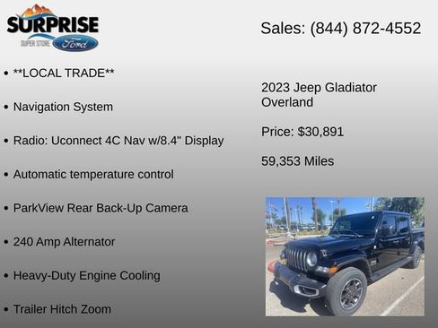 Used 2023 Jeep Gladiator Overland w/ Trailer Tow Package AWD/4WD image 9