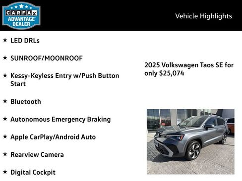 Certified 2025 Volkswagen Taos SE image 4