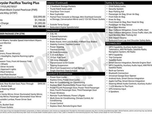 Used 2018 Chrysler Pacifica Touring Plus FWD image 5
