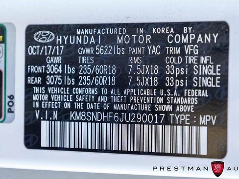 Used 2018 Hyundai Santa Fe SE w/ SE Premium Package 02 image 40