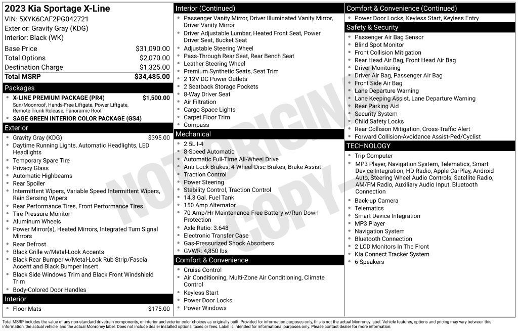 Certified 2023 Kia Sportage X-Line w/ X-Line Premium Package AWD/4WD image 7