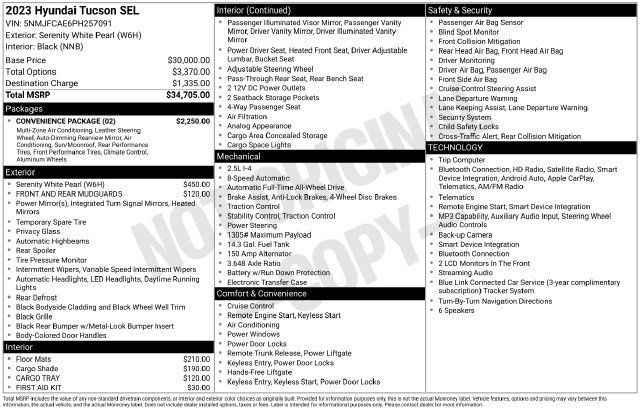 Used 2023 Hyundai Tucson SEL w/ Convenience Package AWD/4WD image 33