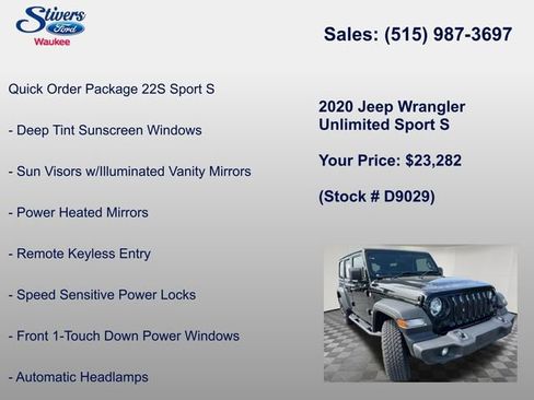 Used 2020 Jeep Wrangler Unlimited Sport S AWD/4WD image 11