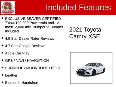 Used 2021 Toyota Camry XSE w/ Navigation Package FWD image 4