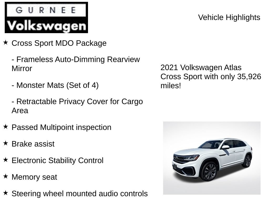 Used 2021 Volkswagen Atlas Cross Sport SEL Premium R-Line w/ Cross Sport MDO Package AWD/4WD image 7