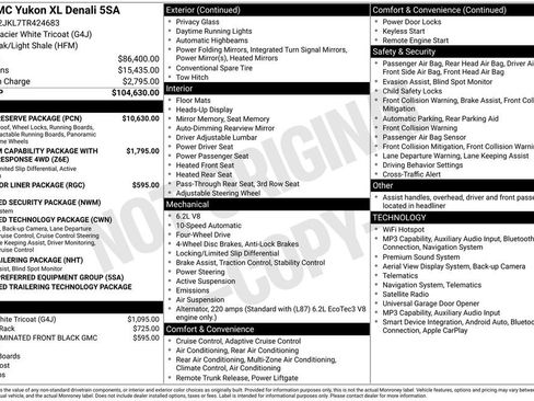 New 2026 GMC Yukon XL Denali w/ Denali Reserve Package AWD/4WD image 3