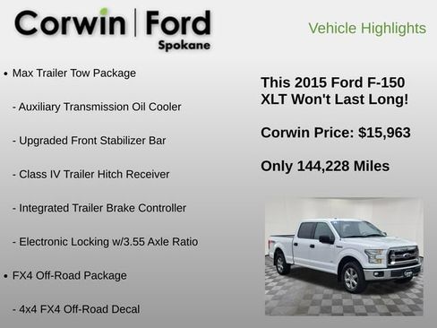Used 2015 Ford F150 XLT w/ Max Trailer Tow Package image 6