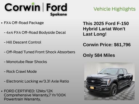 Certified 2025 Ford F150 Lariat w/ Equipment Group 502A High AWD/4WD image 13
