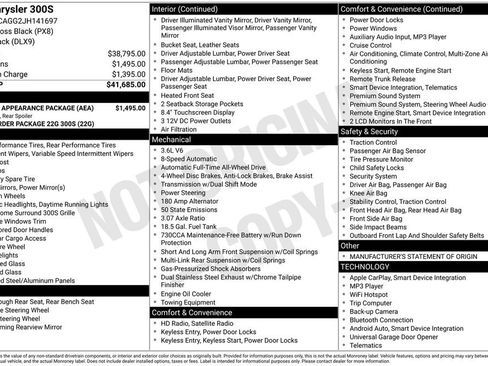 Used 2018 Chrysler 300 S w/ S Model Appearance Package image 32