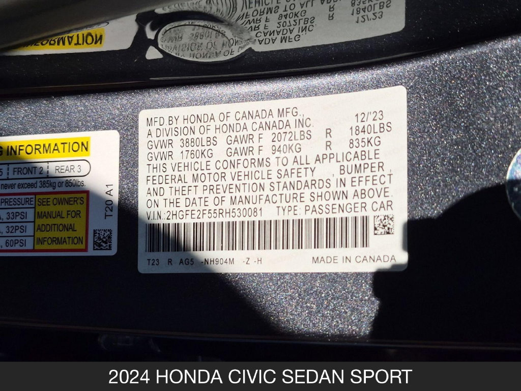 Used 2024 Honda Civic Sport image 24