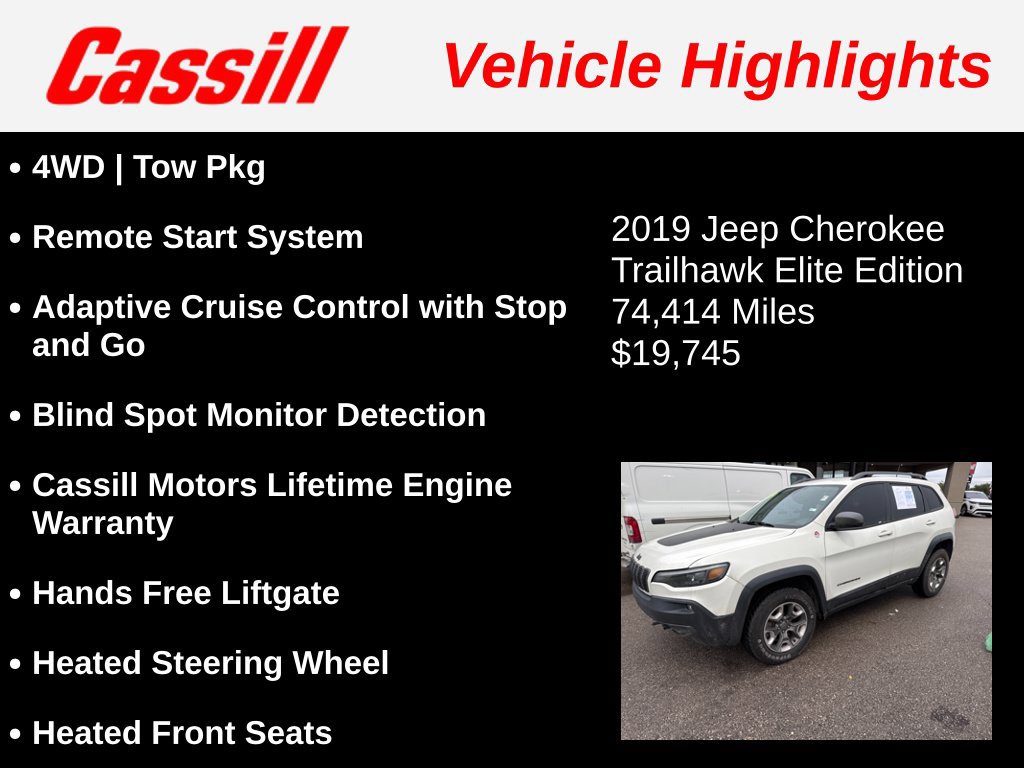 Used 2019 Jeep Cherokee Trailhawk AWD/4WD image 3