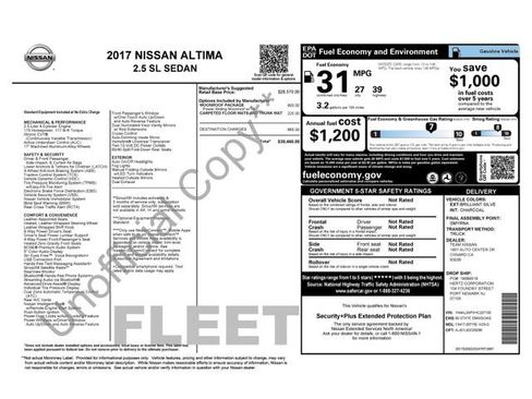 Used 2017 Nissan Altima 2.5 SL w/ Moonroof Package FWD image 1