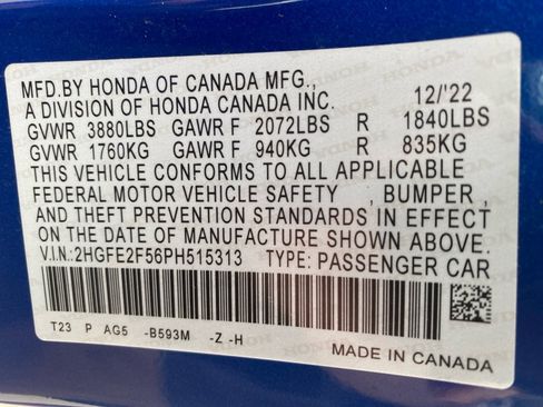 Certified 2023 Honda Civic Sport image 39