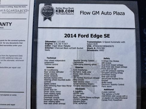 Used 2014 Ford Edge SE w/ Equipment Group 101A AWD/4WD image 39