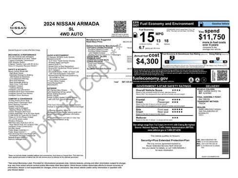 Used 2024 Nissan Armada SL w/ Captain's Chairs Package AWD/4WD image 5
