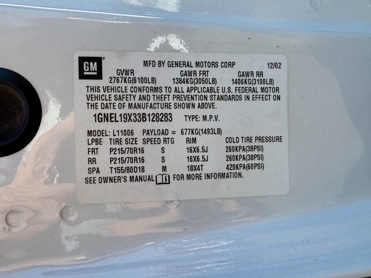 Used 2003 Chevrolet Astro LT AWD/4WD image 29