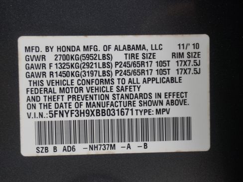 Used 2011 Honda Pilot Touring image 38