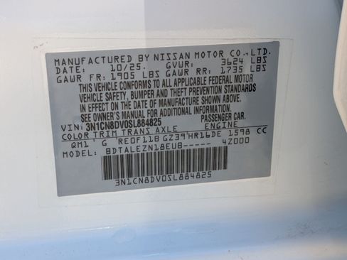 Used 2025 Nissan Versa S w/ Trunk Package FWD image 33