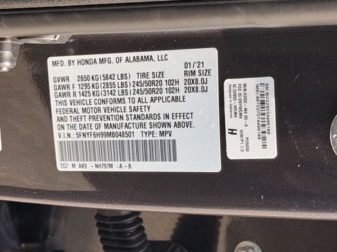 Certified 2021 Honda Pilot Touring image 25