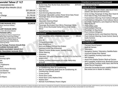 Used 2022 Chevrolet Tahoe LT w/ LT Signature Package RWD image 27