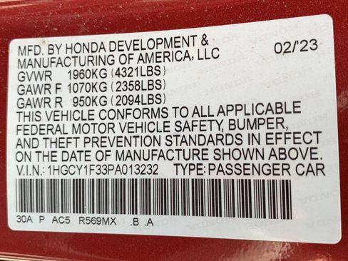 Certified 2023 Honda Accord EX image 42