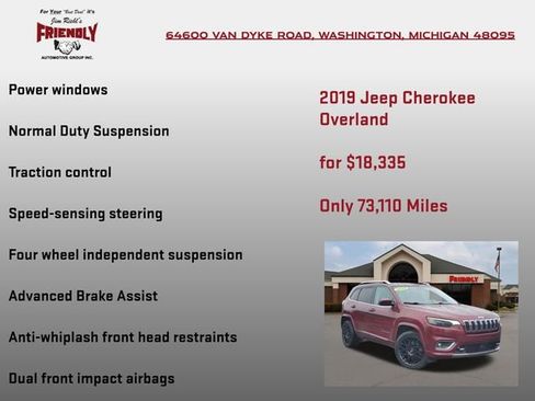 Used 2019 Jeep Cherokee Overland w/ Technology Group image 25