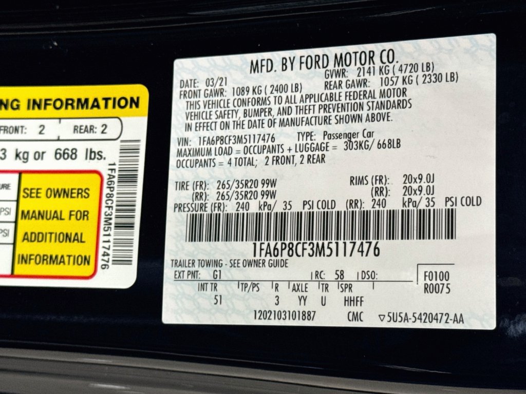 Used 2021 Ford Mustang GT Premium w/ Equipment Group 401A RWD image 38