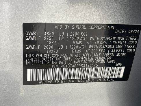 Certified 2025 Subaru Outback Touring w/ Tech Package 3 image 36