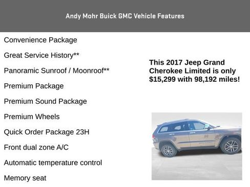 Used 2017 Jeep Grand Cherokee Limited AWD/4WD image 8