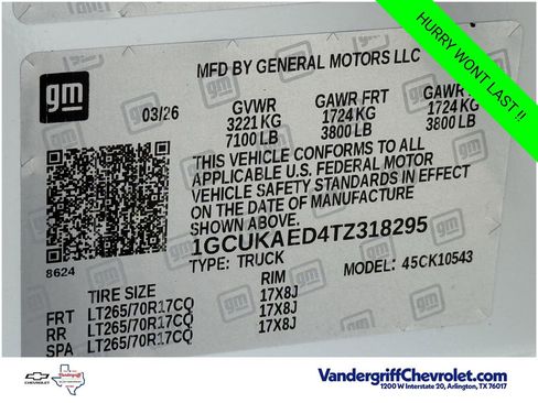 New 2026 Chevrolet Silverado 1500 W/T w/ WT Value Package AWD/4WD image 23