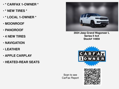 Used 2024 Jeep Grand Wagoneer L Series II w/ Quick Order Packagew 28T image 7
