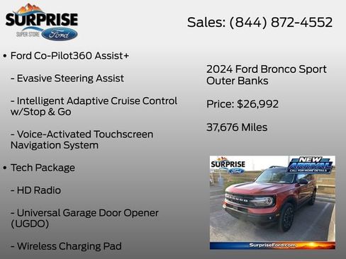 Used 2024 Ford Bronco Sport Outer Banks w/ Tech Package AWD/4WD image 7