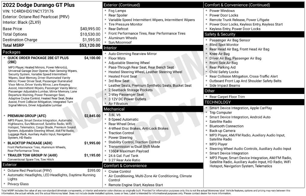 Used 2022 Dodge Durango GT RWD image 5