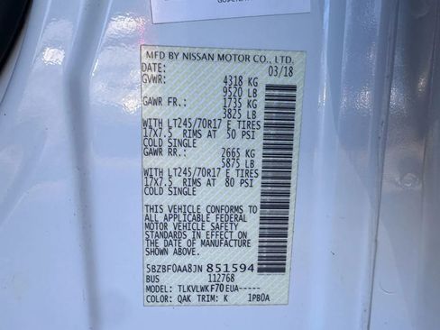 Used 2018 Nissan NV 3500 S image 29