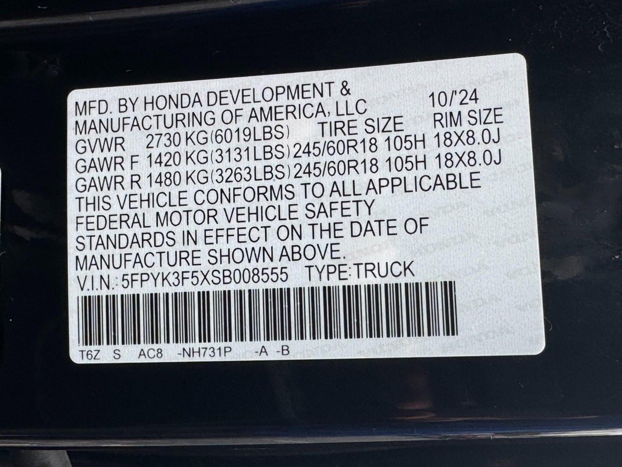 Certified 2025 Honda Ridgeline RTL image 26