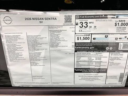 New 2026 Nissan Sentra SV FWD image 36