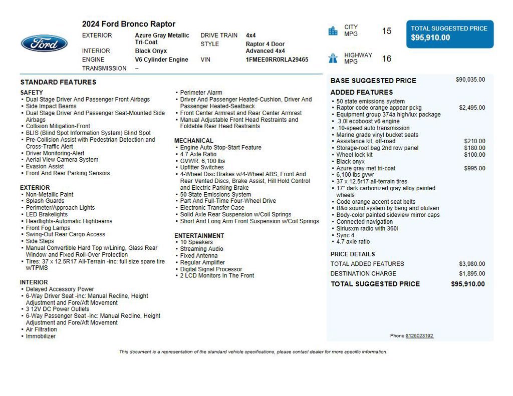 Used 2024 Ford Bronco Raptor AWD/4WD image 42