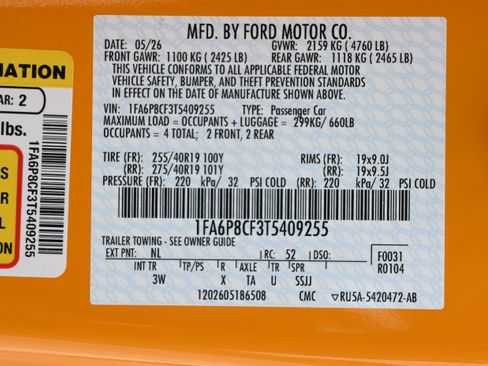 New 2026 Ford Mustang GT Premium w/ GT Performance Package RWD image 12