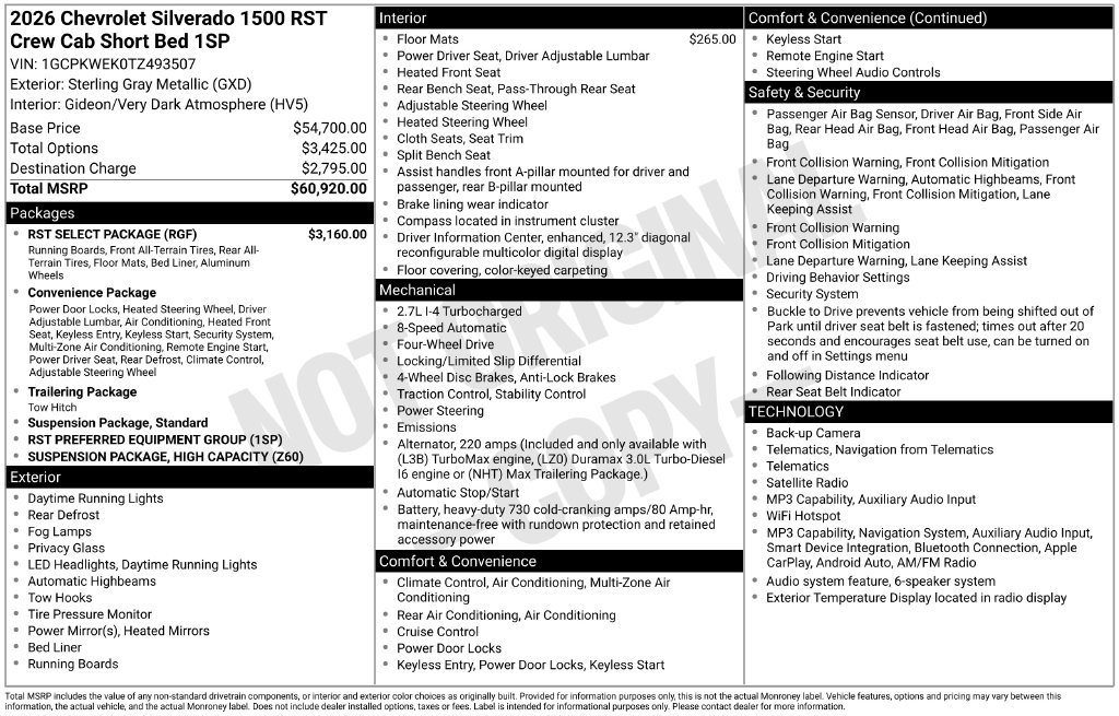 New 2026 Chevrolet Silverado 1500 RST w/ RST Select Package AWD/4WD image 32