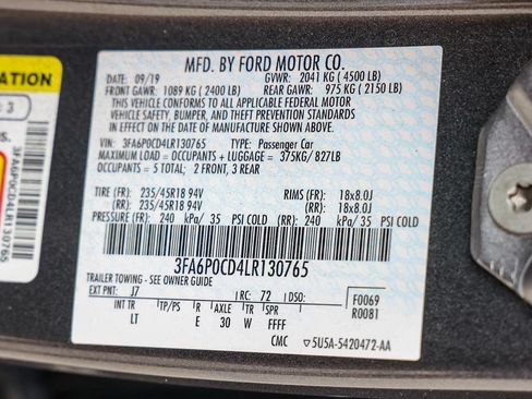 Used 2020 Ford Fusion SEL FWD image 32