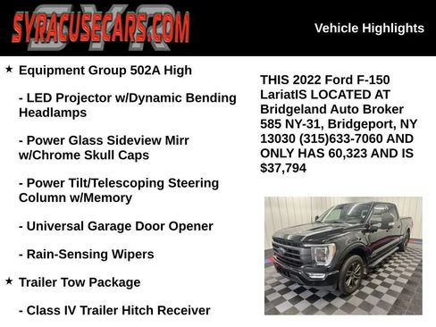 Used 2022 Ford F150 Lariat w/ Equipment Group 502A High AWD/4WD image 6