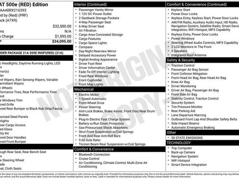 New 2024 FIAT 500 e (RED) image 6