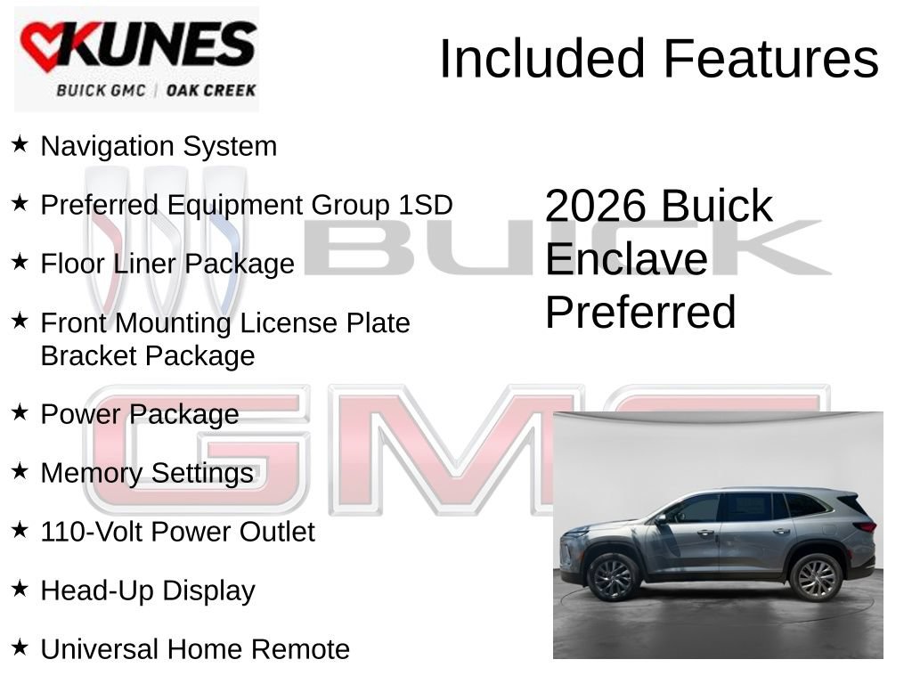 New 2026 Buick Enclave Preferred w/ Power Package AWD/4WD image 2