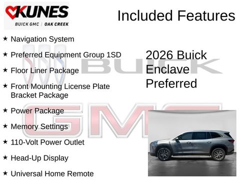 New 2026 Buick Enclave Preferred w/ Power Package AWD/4WD image 2