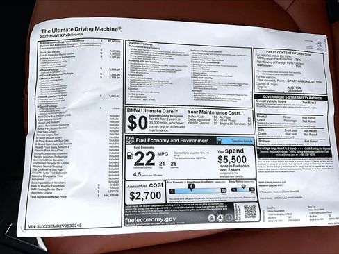 New 2027 BMW X7 xDrive40i w/ Executive Package AWD/4WD image 18