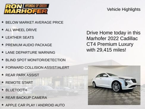Used 2022 Cadillac CT4 Premium Luxury w/ Climate Package AWD/4WD image 15