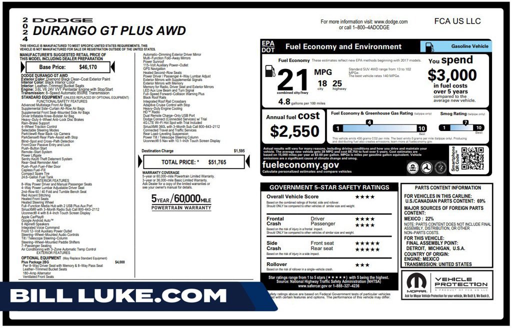 Used 2024 Dodge Durango GT AWD/4WD image 1