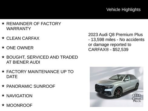 Used 2023 Audi Q8 Premium Plus w/ Premium Plus Package image 8