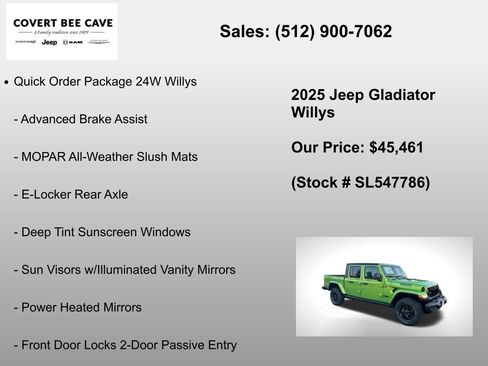 New 2025 Jeep Gladiator Willys image 6