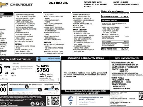 Used 2024 Chevrolet Trax RS w/ Driver Confidence Package FWD image 2